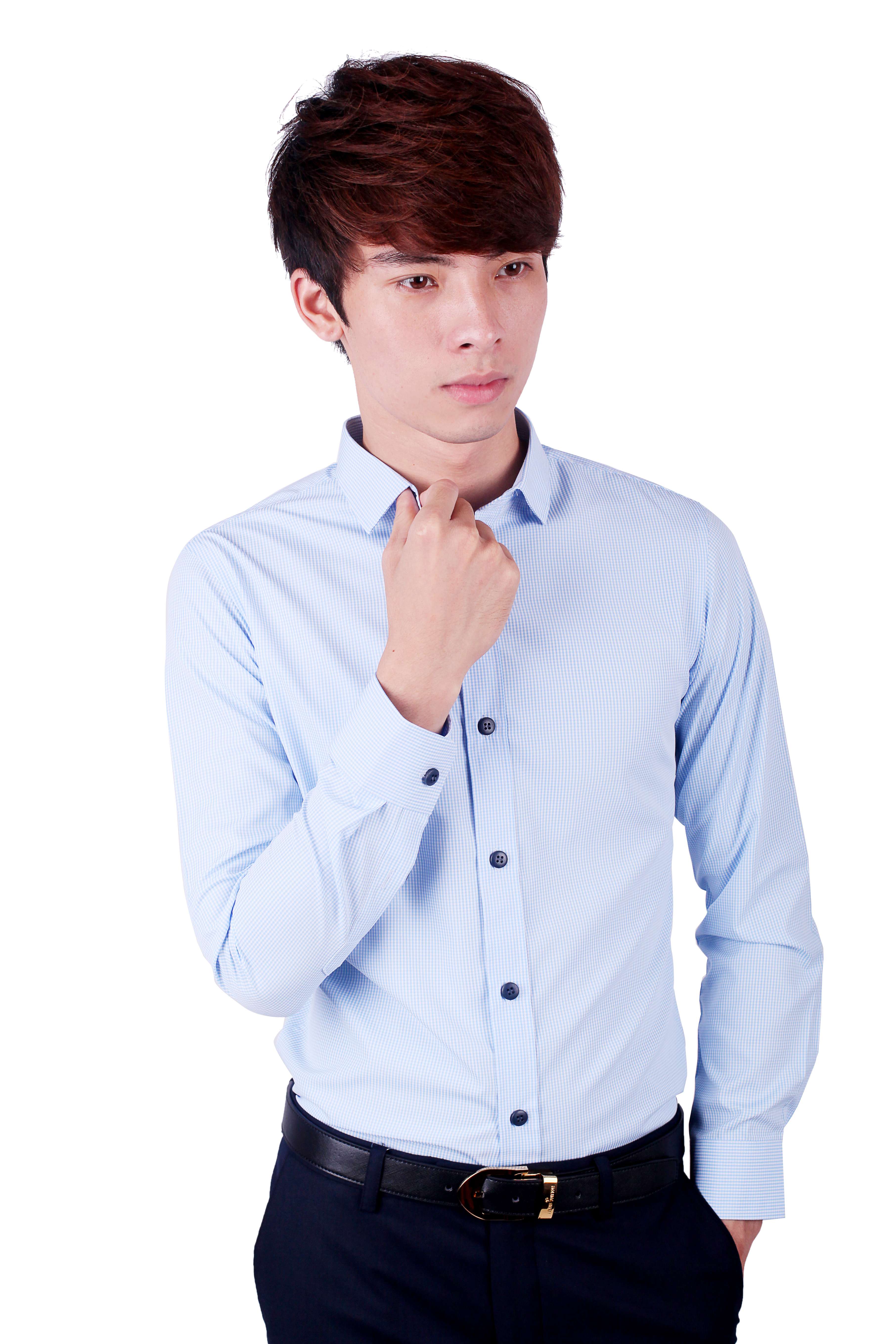 SM kẻ ô trắng xanh nhạt