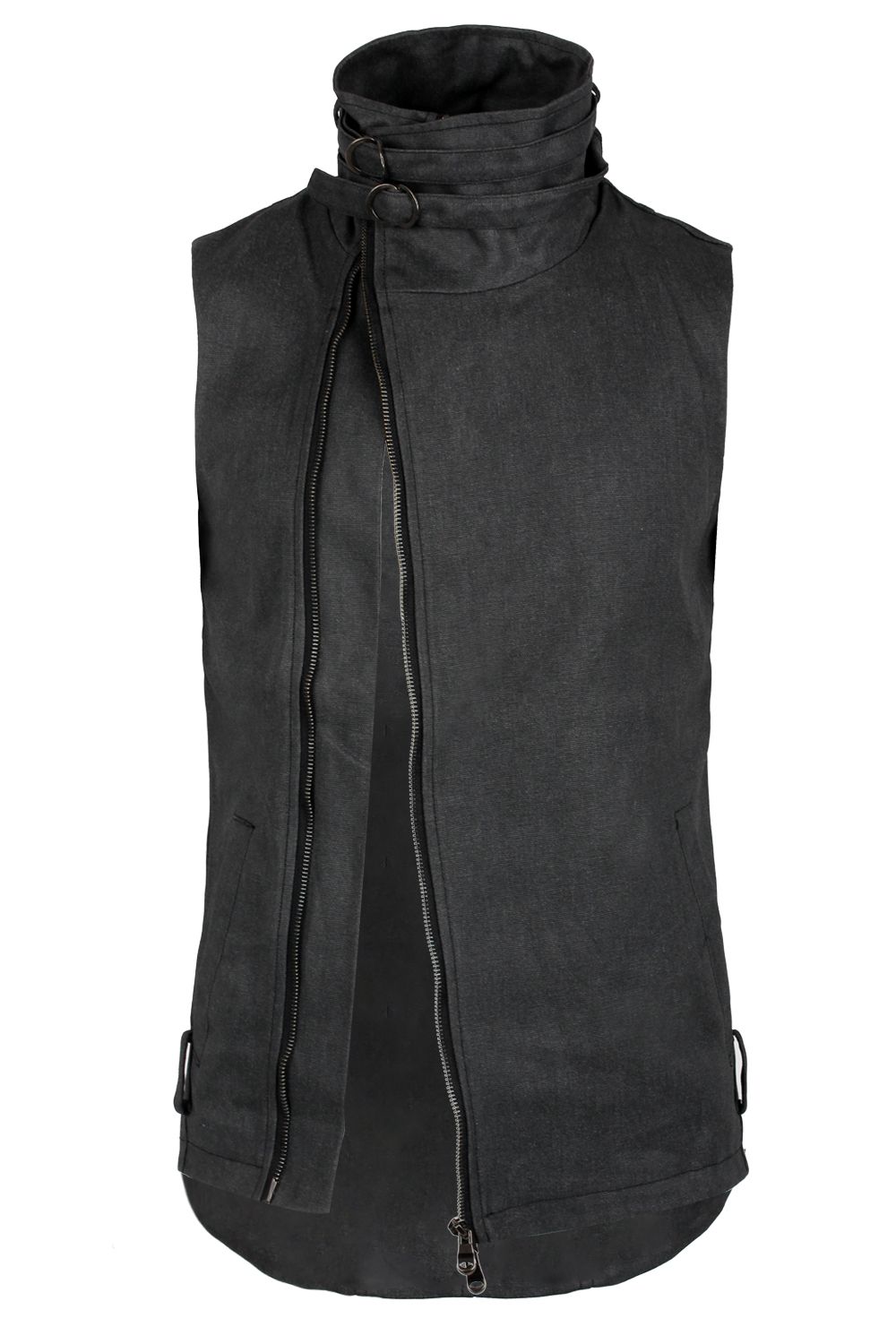 Áo gile ghi tối đai cổ, đai thân sz M