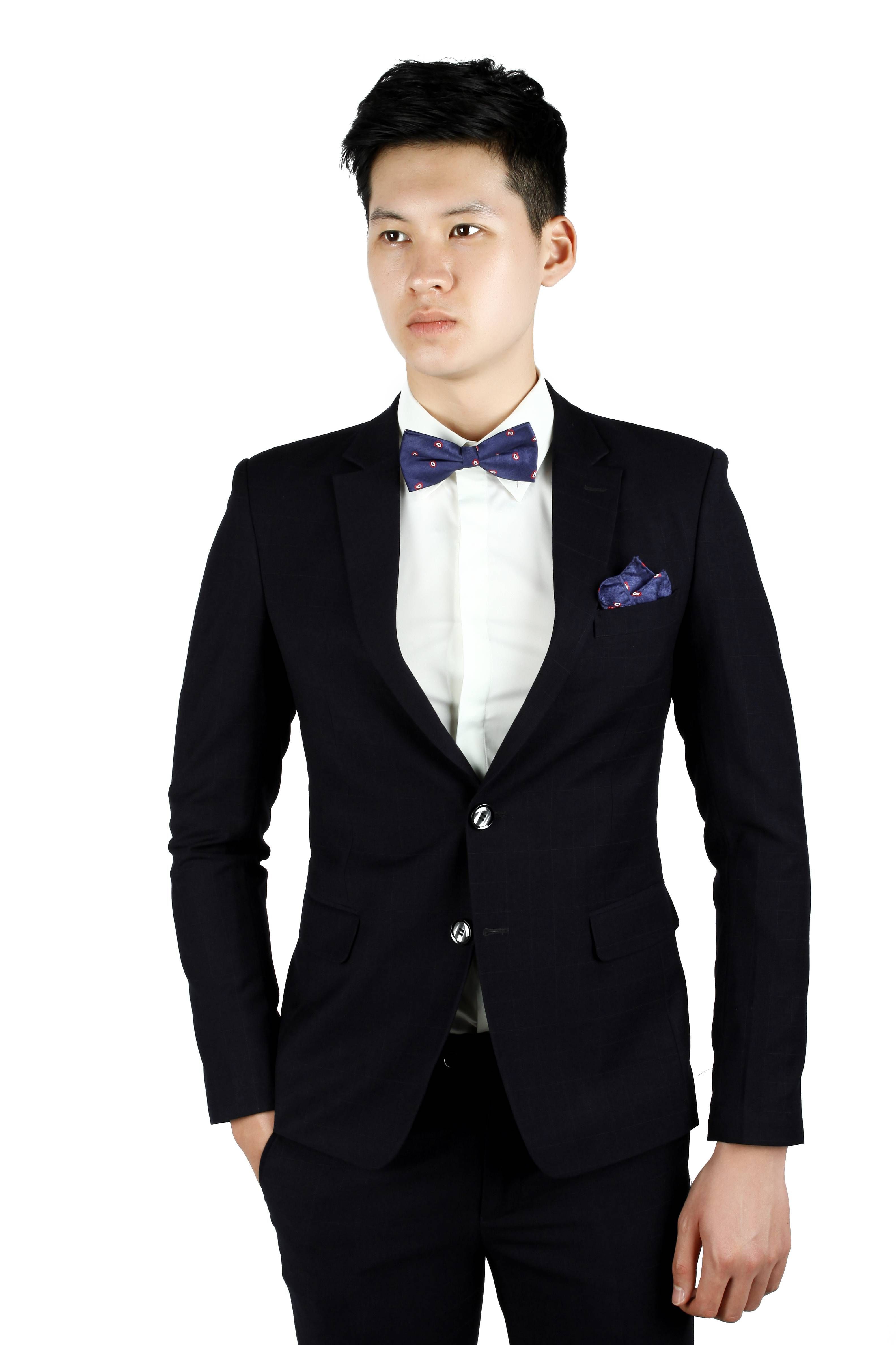 Vest xanh tt kẻ vuông to chỉ đen chìm