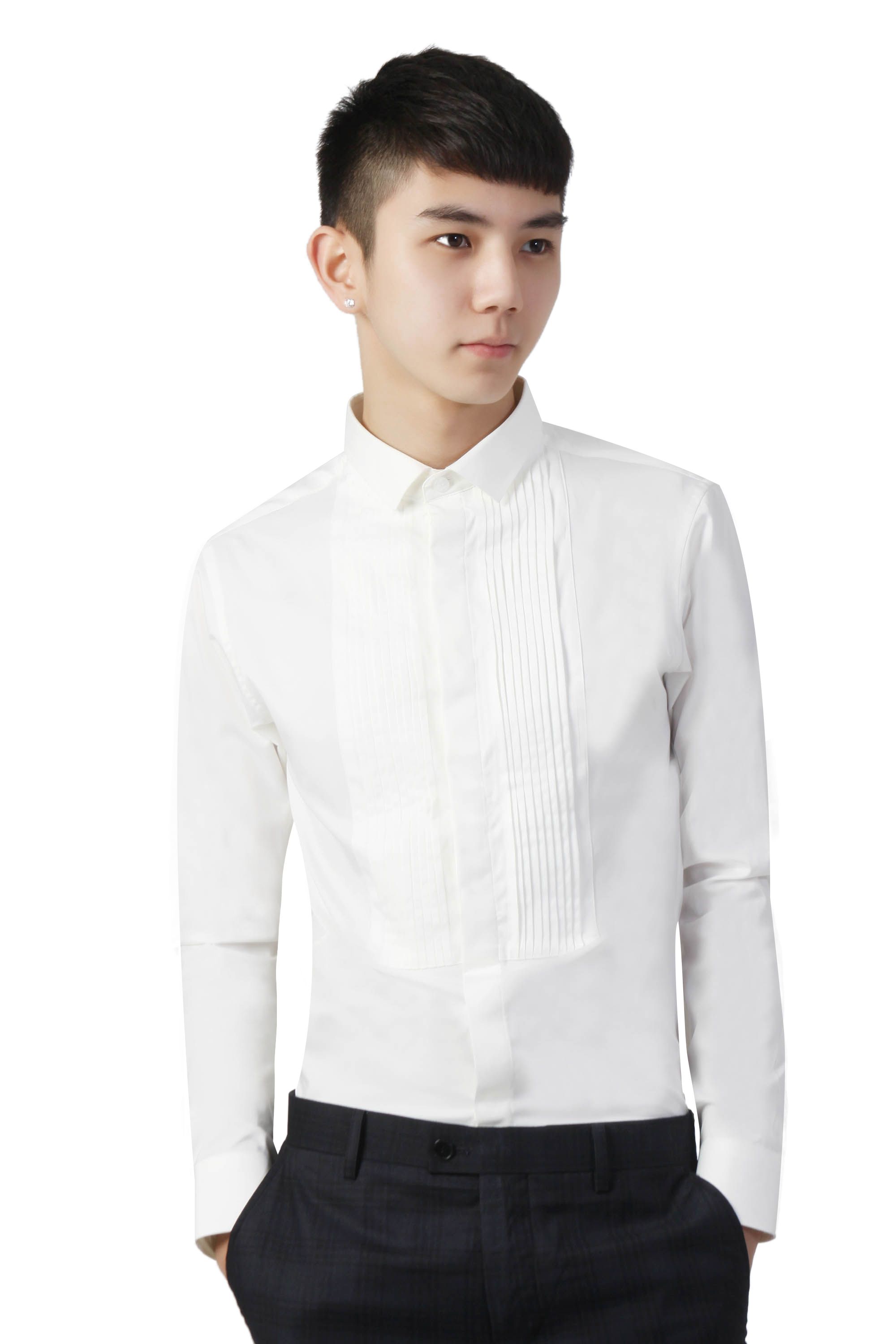 SM trắng ngà xếp li to trước ngực nửa thân GC