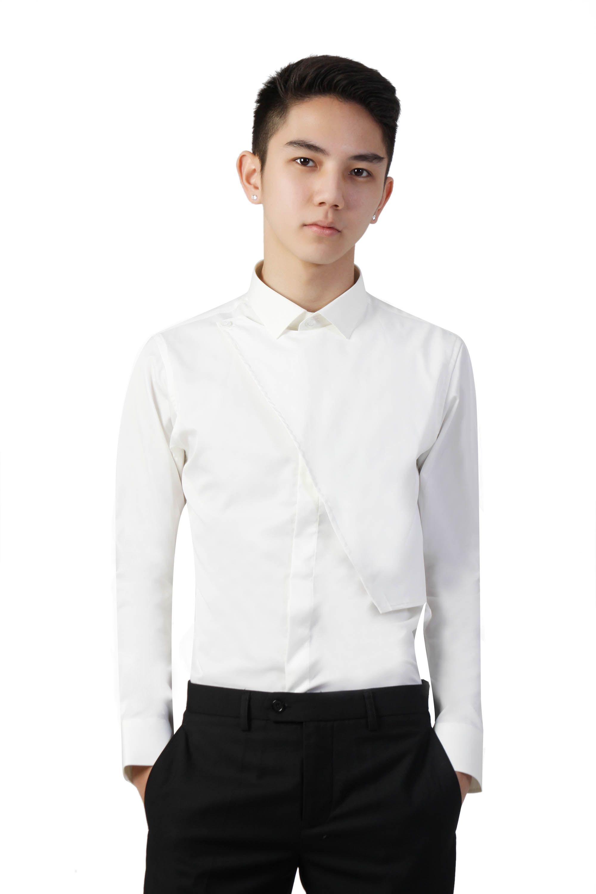 SM trắng ngà đáp vạt chéo ngực GC