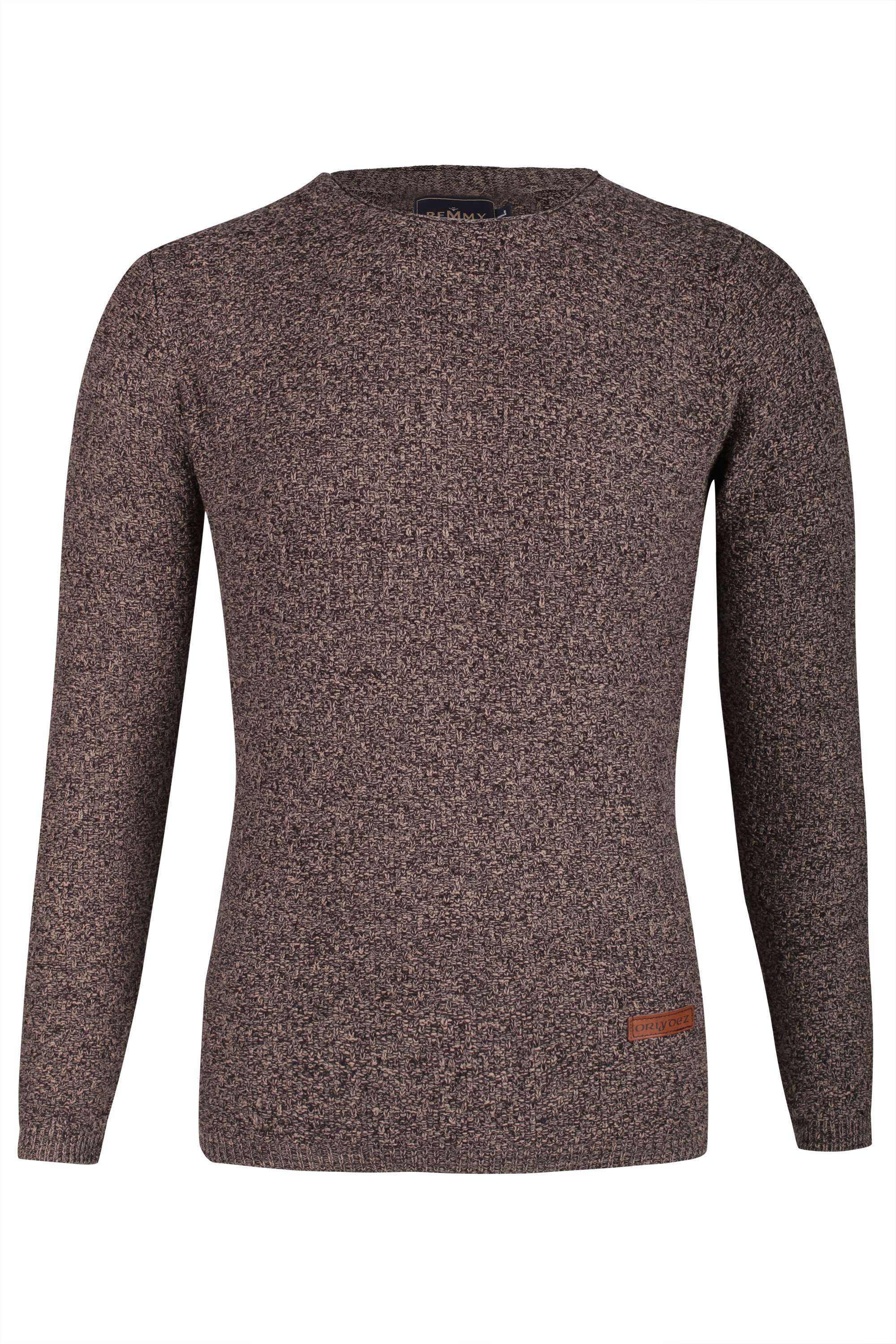 Áo len dệt vàng rơm cổ tròn sz L
