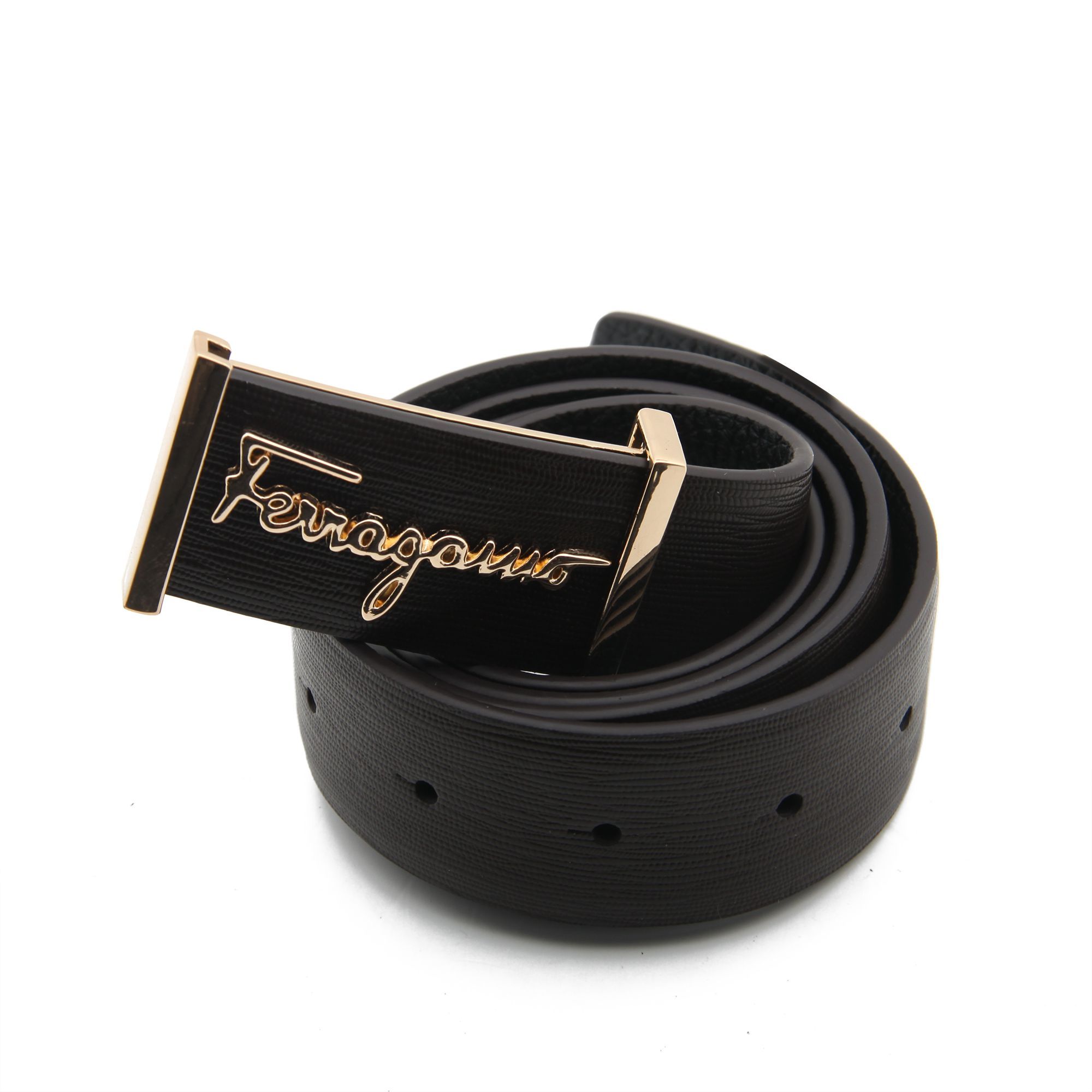 TL Ferragamo gold ghim dây,dây sần đen