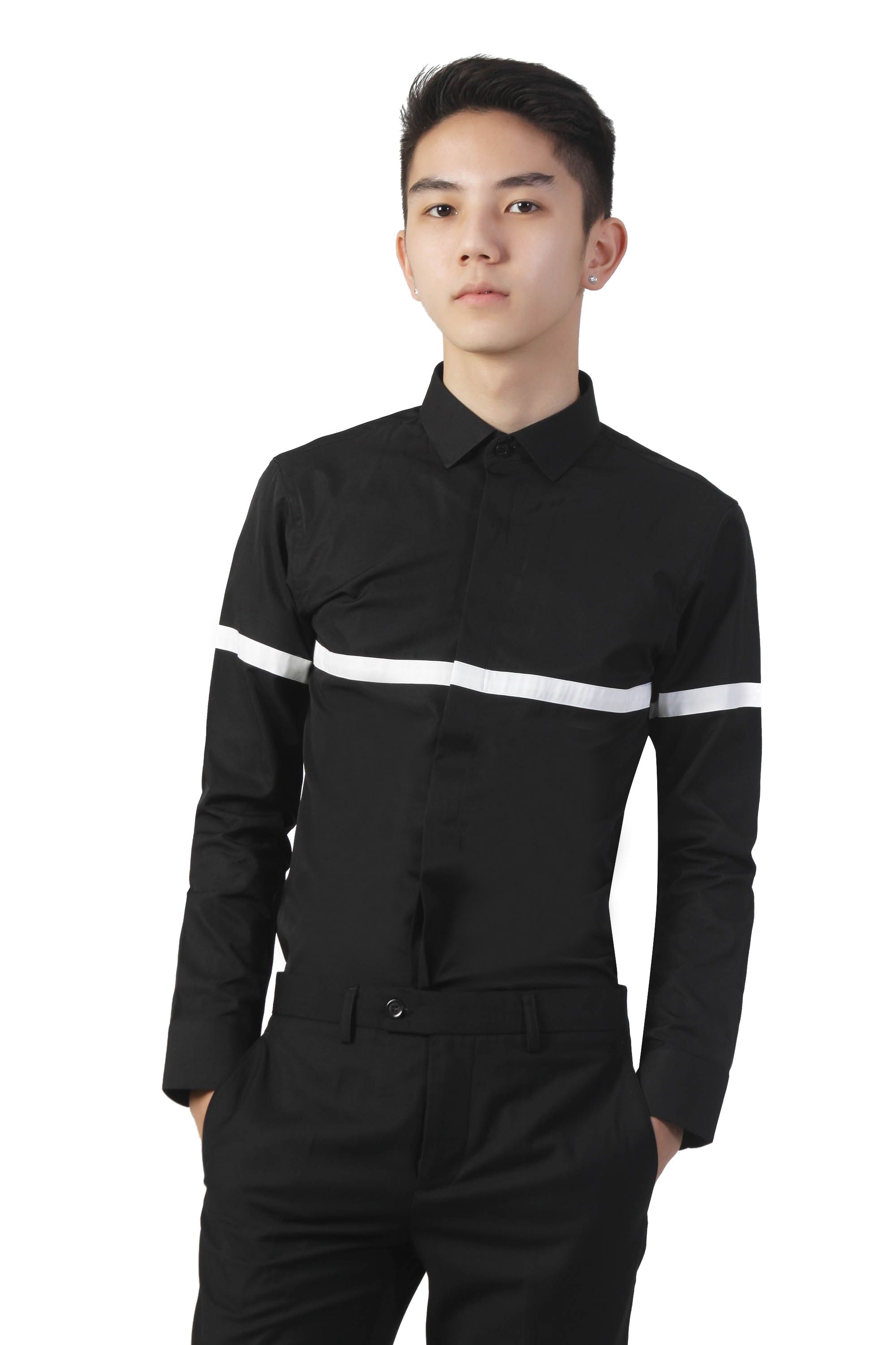 SM đen bóng nẹp trắng thân,tay áo GC
