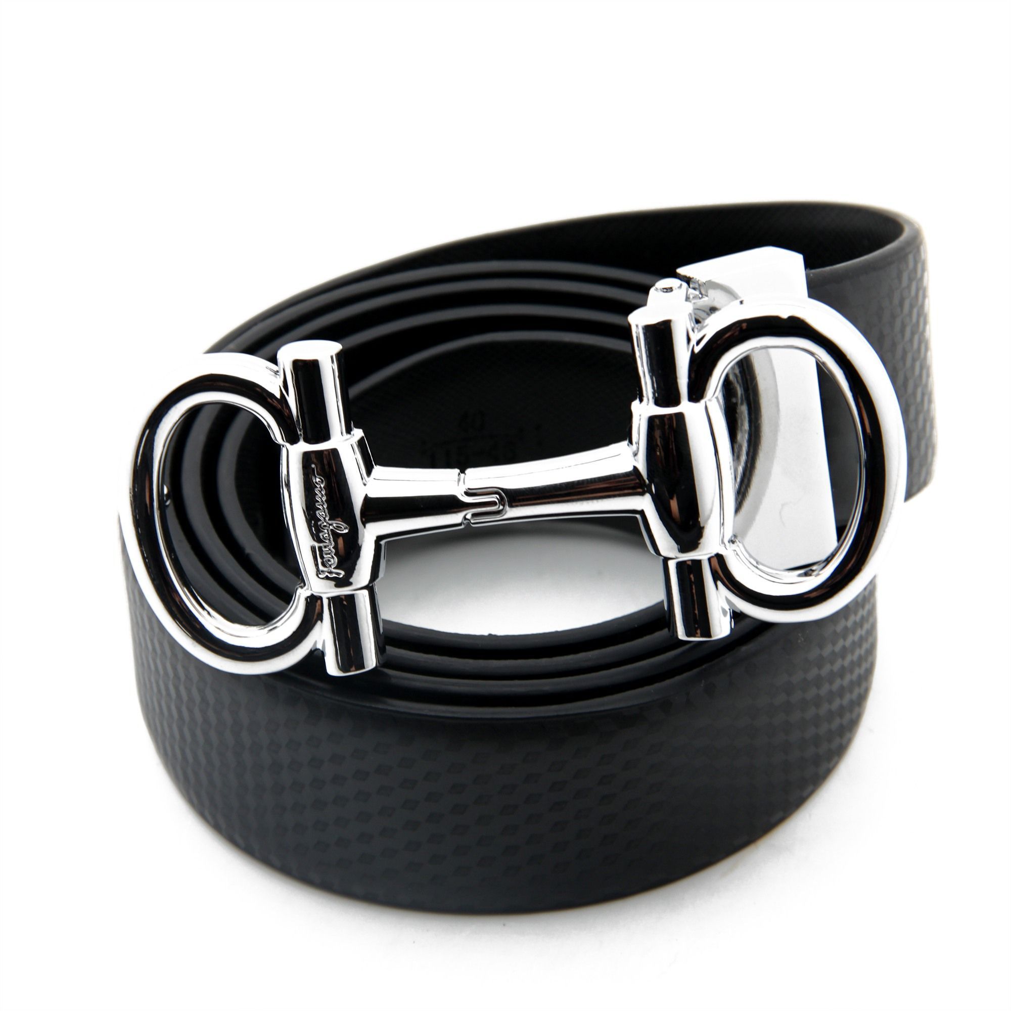 TL Ferragamo H bạc 2 tai dây đen