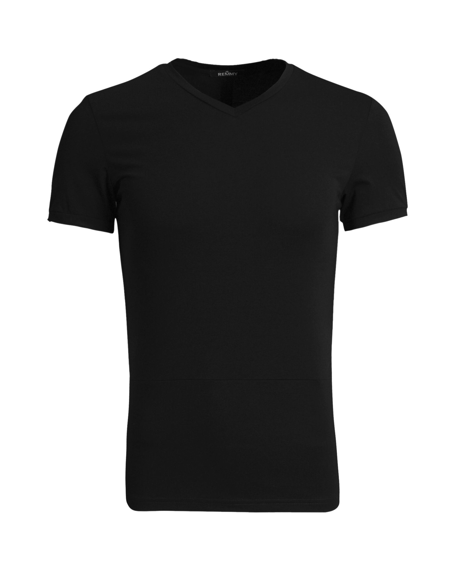 Áo phông đen trơn cổ tim 1590 sz M