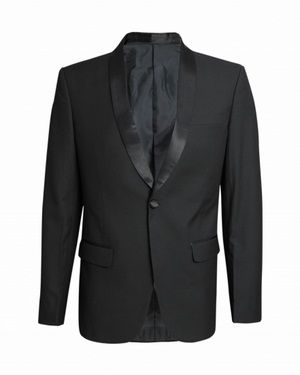 Vest đen cổ ve tròn pha phi bóng