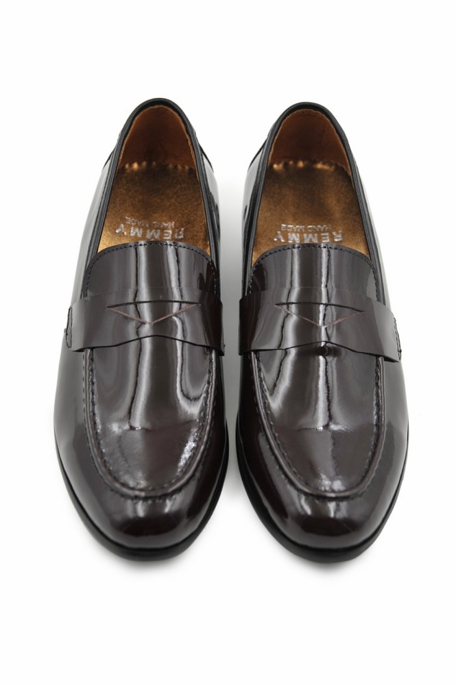 Giày da bóng đỏ mận, mu tam giác sz 38