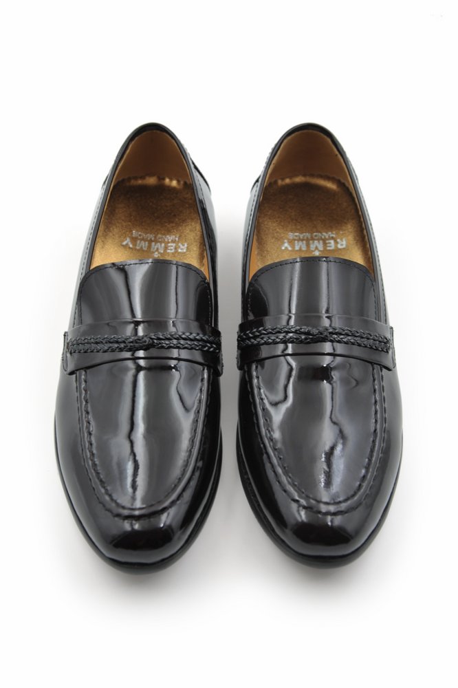 Giày da bóng đỏ mận nhạt, băng luồn dây kép sz 38