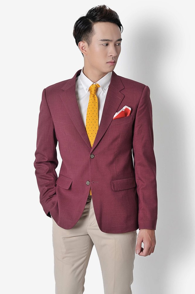 Vest mận nhạt, 1 hàng khuy, 2 cúc