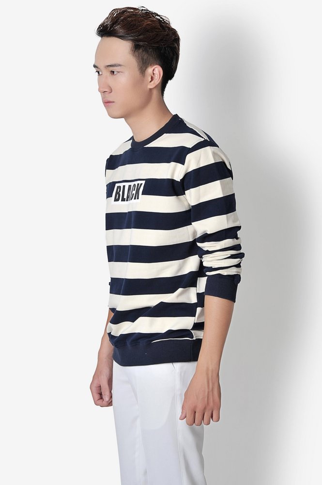Áo thun kẻ ngang BLACK sz L