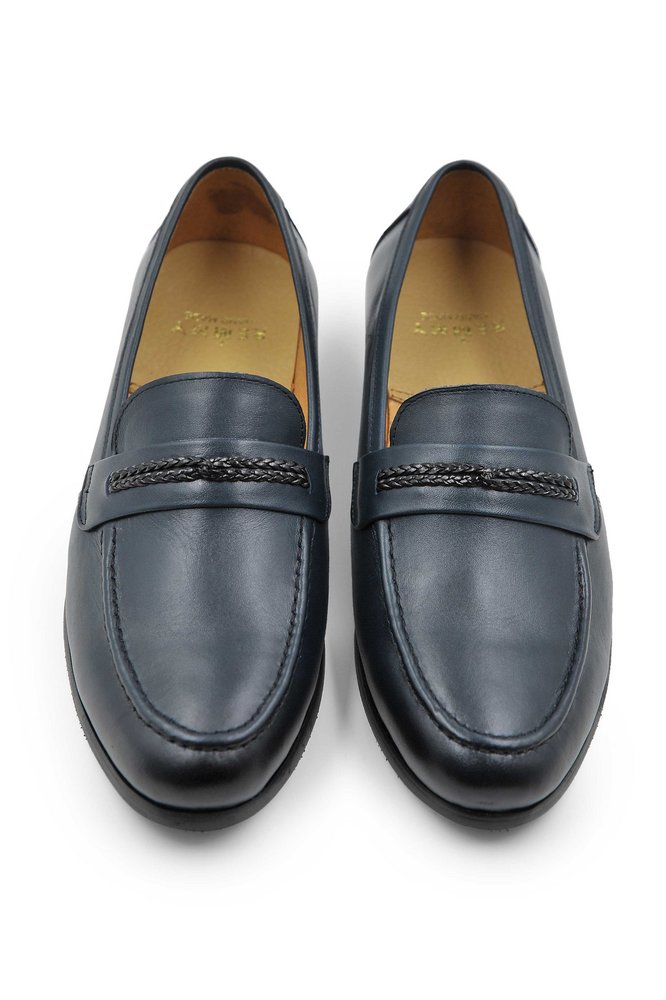 Giày da xanh cv, băng luồn dây kép sz 38