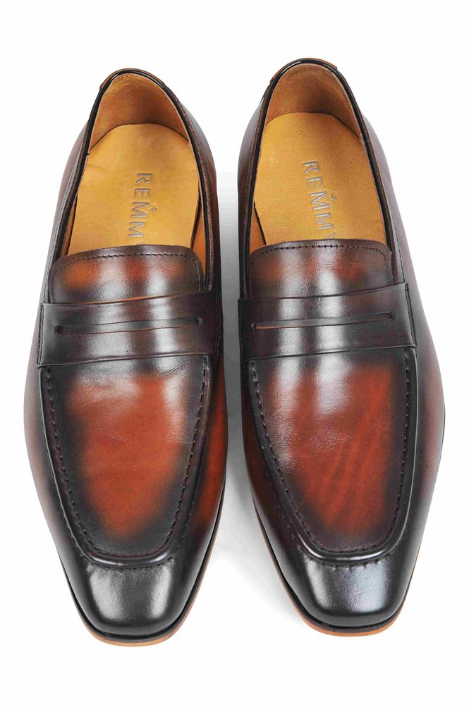Giày da nâu trơn sz 38