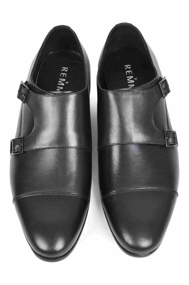 Giày đen trơn 2đai khóa sz 40