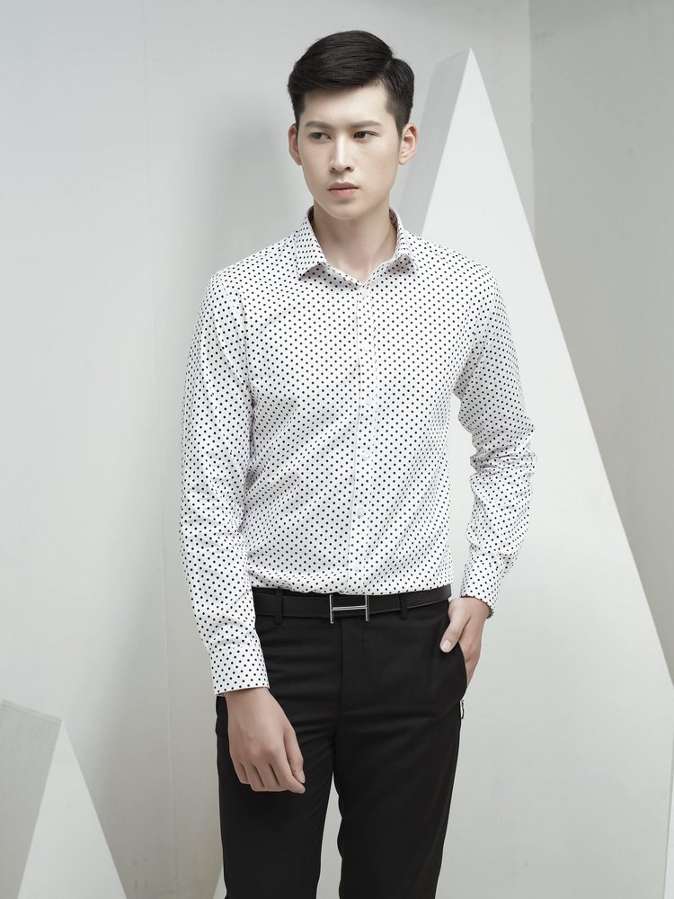 SM trắng, họa tiết bi đen nhỏ LC, DT