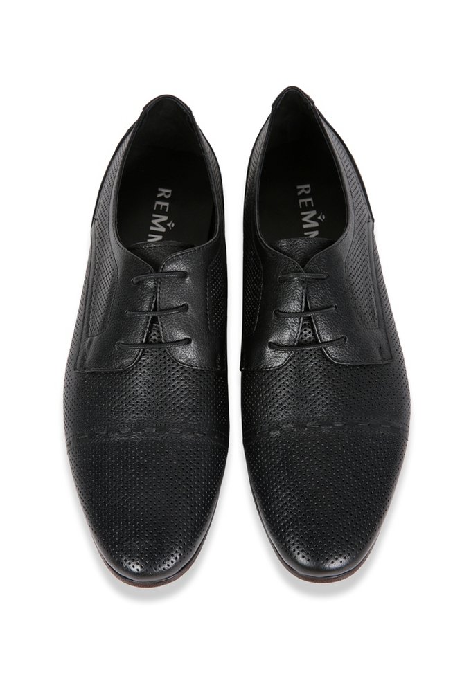 Giày oxford đen, đục lỗ, buộc dây sz 41