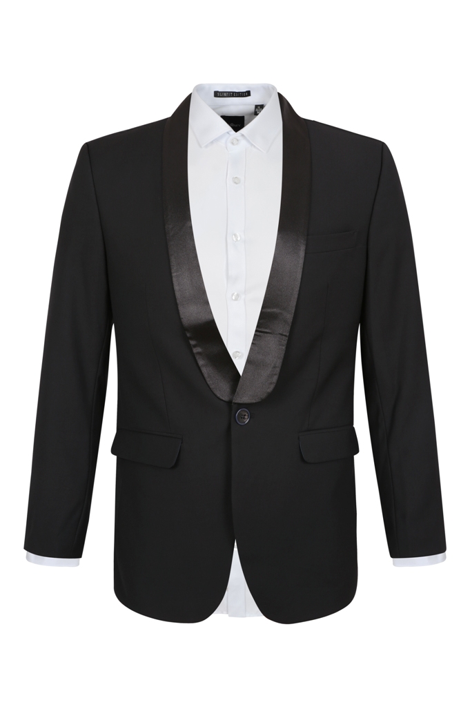 Vest đen cổ sam phi bóng, 1 cúc