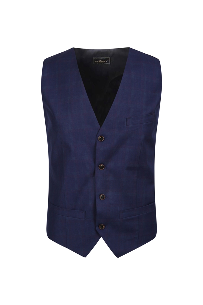 ZV xanh tt kẻ xanh- đỏ, 2 cúc sz L