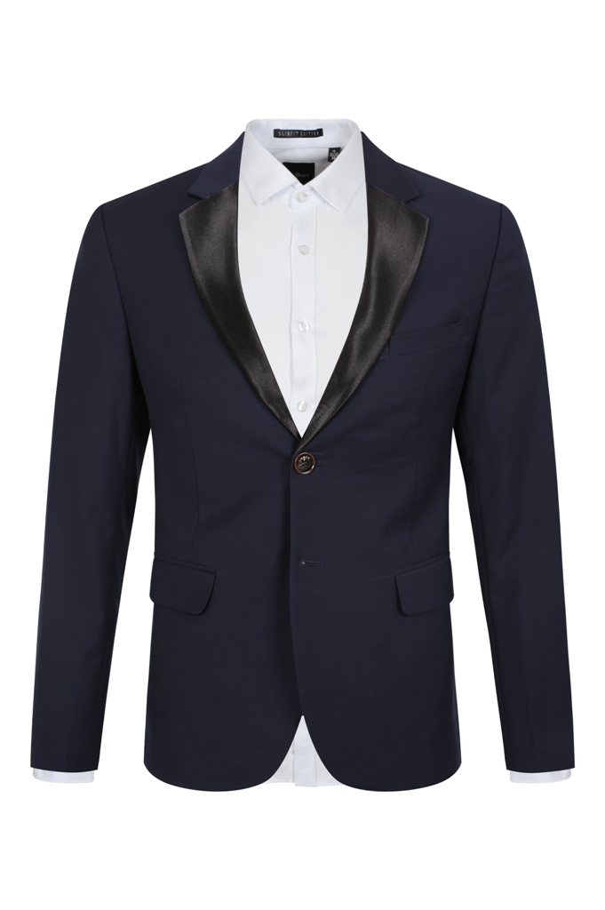 Vest xanh tt đậm né cổ phi bóng, vai xuôi, 1 hàng khuy sz XS