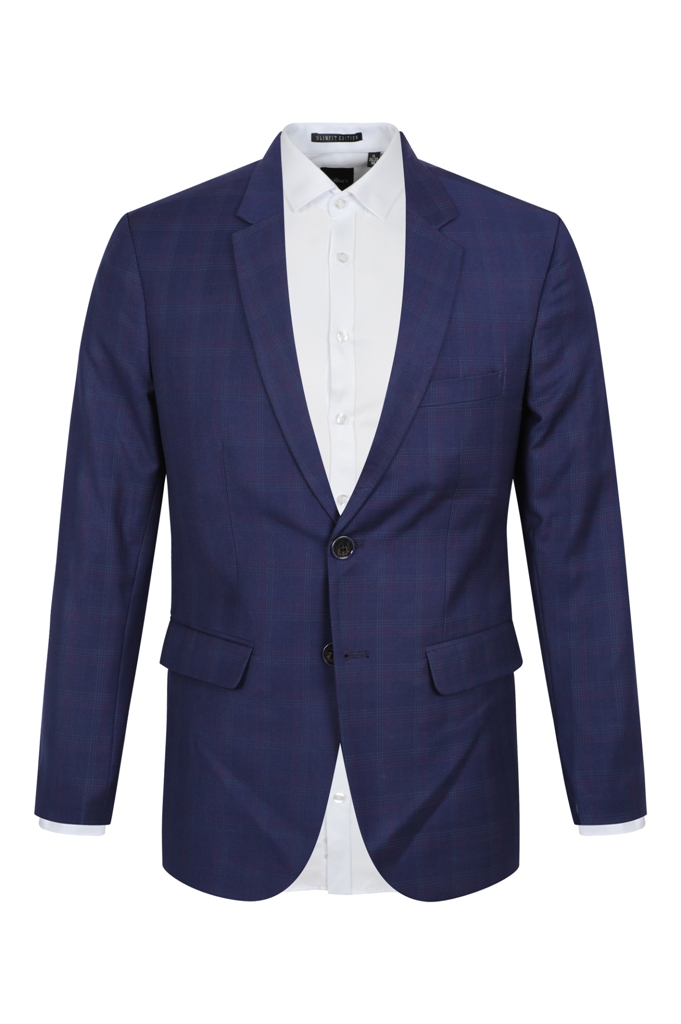 Vest xanh tt kẻ xanh- đỏ, 2 cúc sz XS