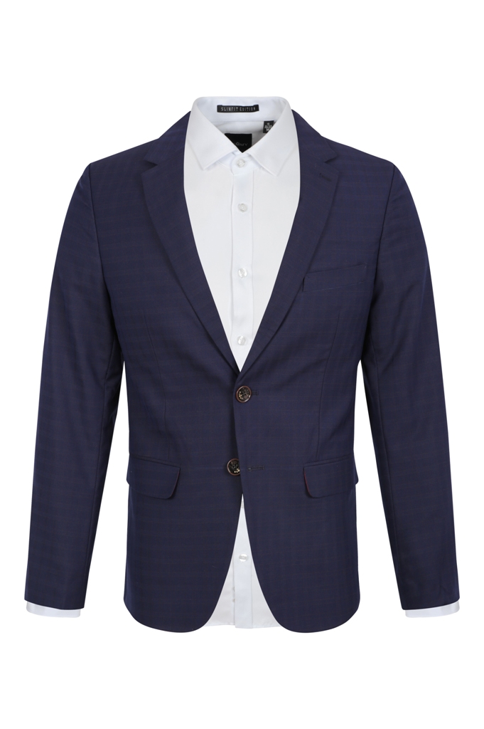 Vest xanh tt, kẻ caro chỉ vàng chìm, 2 cúc