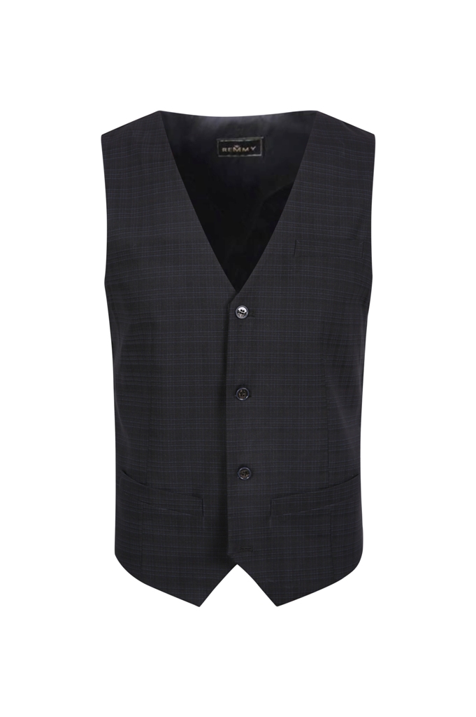 ZV đen kẻ chìm xanh nâu nhạt, 2 cúc sz XS