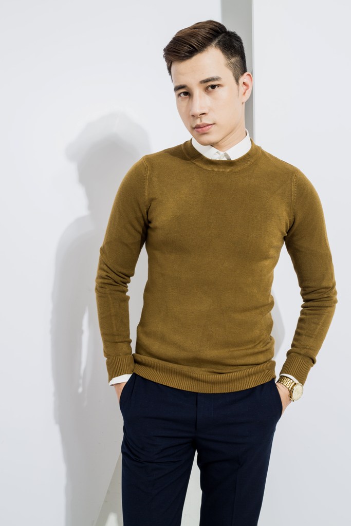 AL nâu vàng, dài tay, cổ tròn 050 sz M