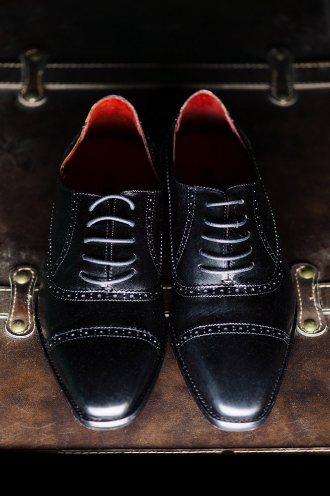 Giày dây oxford đen- lót đỏ, IS-005 sz 38
