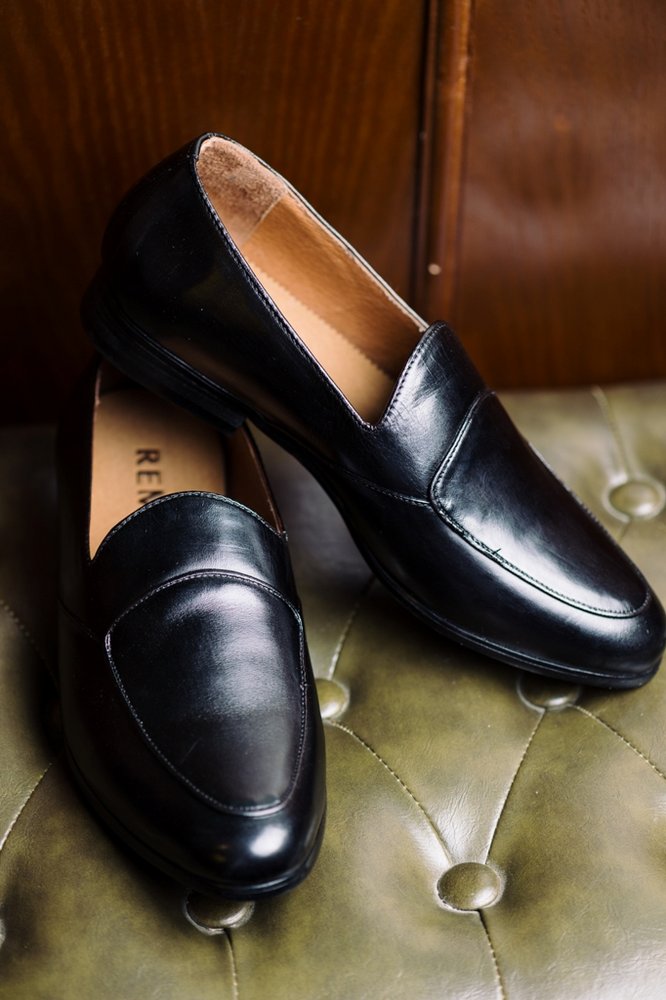 Giày lười dior đen, viền đen, 368-5