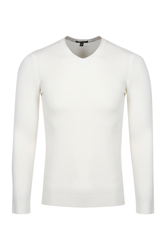AL mịn cổ tim, màu trắng sữa F001 sz XL