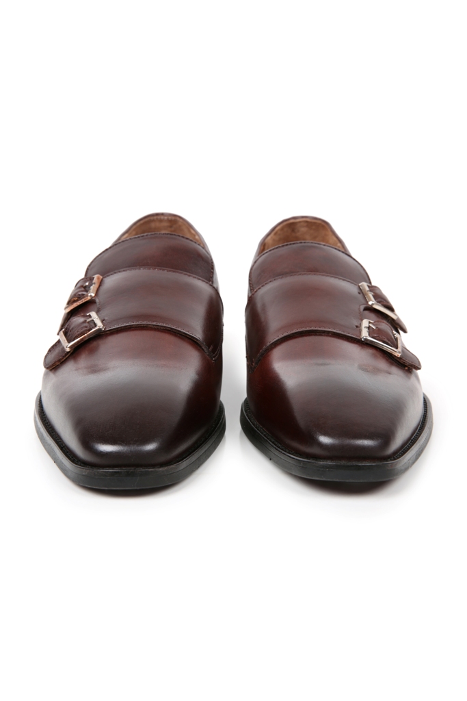 Giày lười nâu, đai 2 khóa 486-23 sz 40