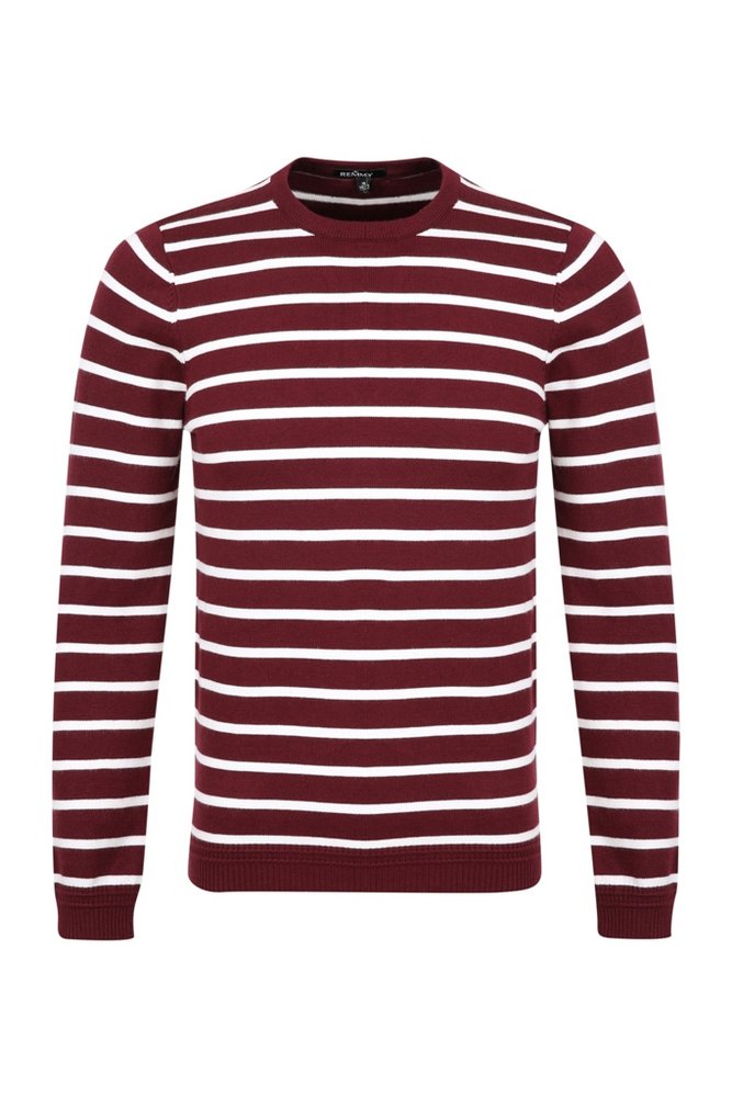 AL cổ tròn, kẻ ngang đỏ đô- trắng 8891 sz XL