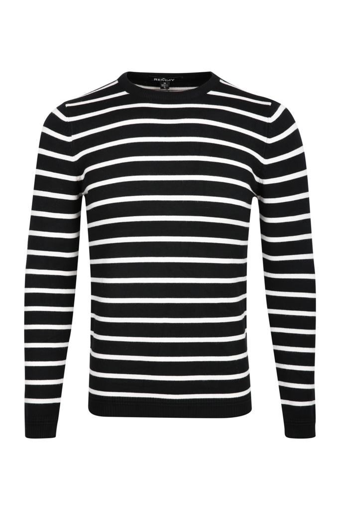 AL cổ tròn, kẻ ngang đen- trắng 8891 sz L