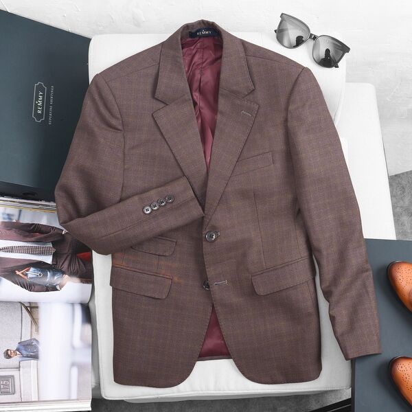 Vest màu nâu pha tím, ve to đột chỉ