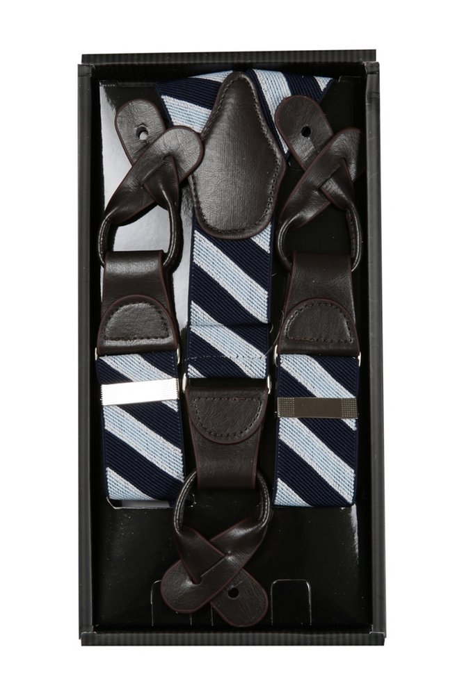 Suspender cài, kẻ sọc chéo to tt- trắng
