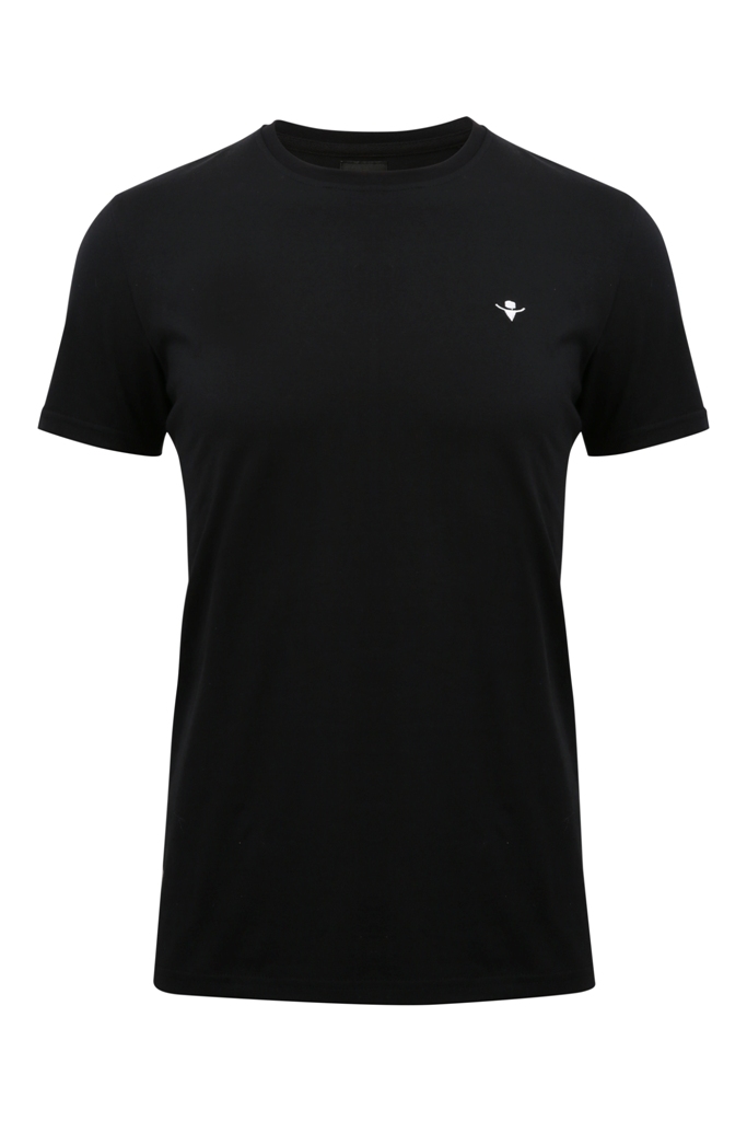 AF cổ tròn đen, 100% Cotton