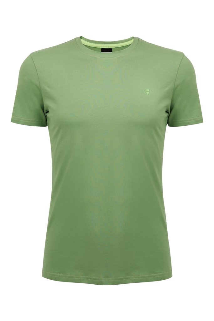 AF cổ tròn xanh bạc hà, 100% Cotton