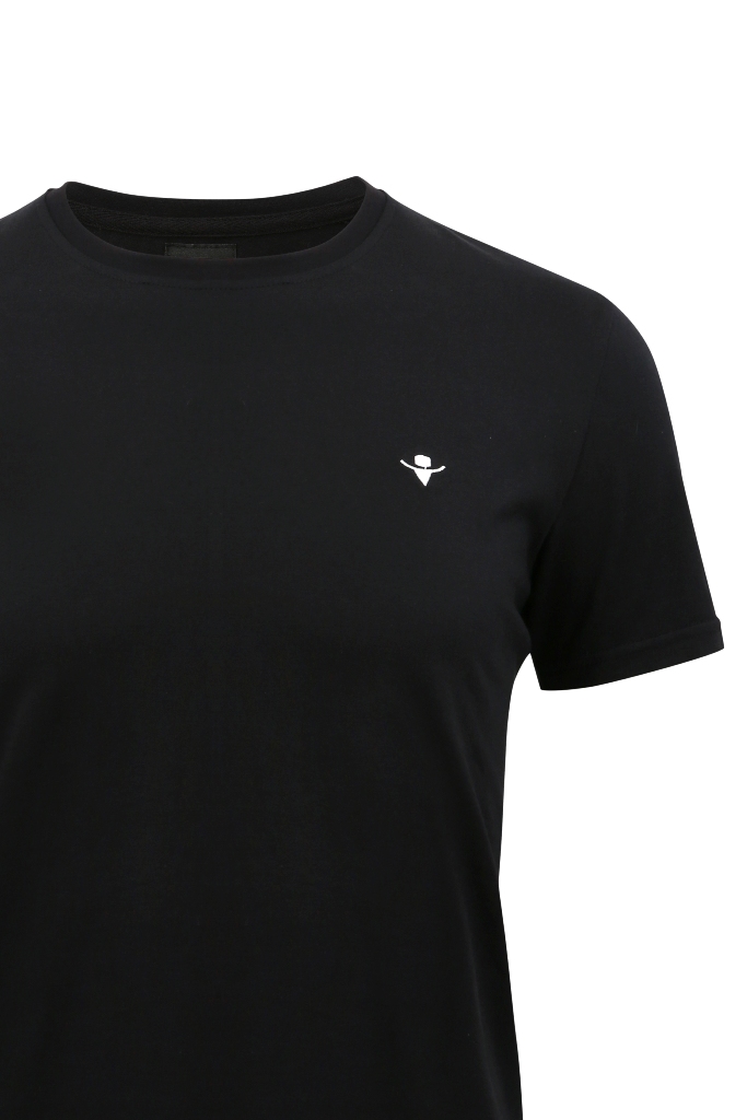 AF cổ tròn đen, 100% Cotton