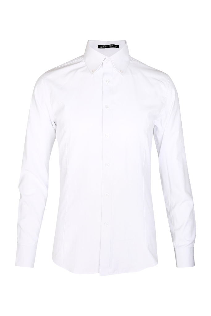 SM trắng tinh dệt vân- cổ button down