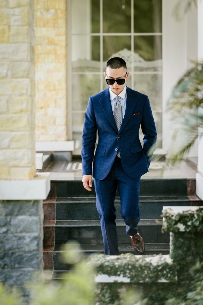 QV vải dạ xanh navy, kẻ ô vuông xanh