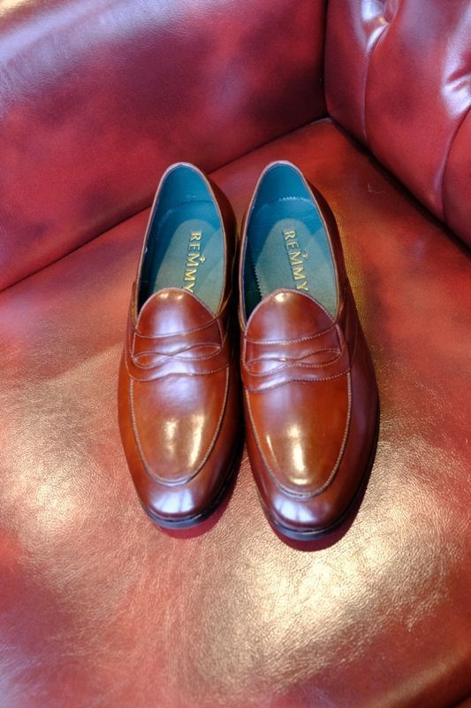 Giày lười nâu trơn, đai mặt nạ sz 40