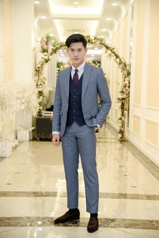 QV dạ xanh đá- kẻ ô vuông to trắng-xanh