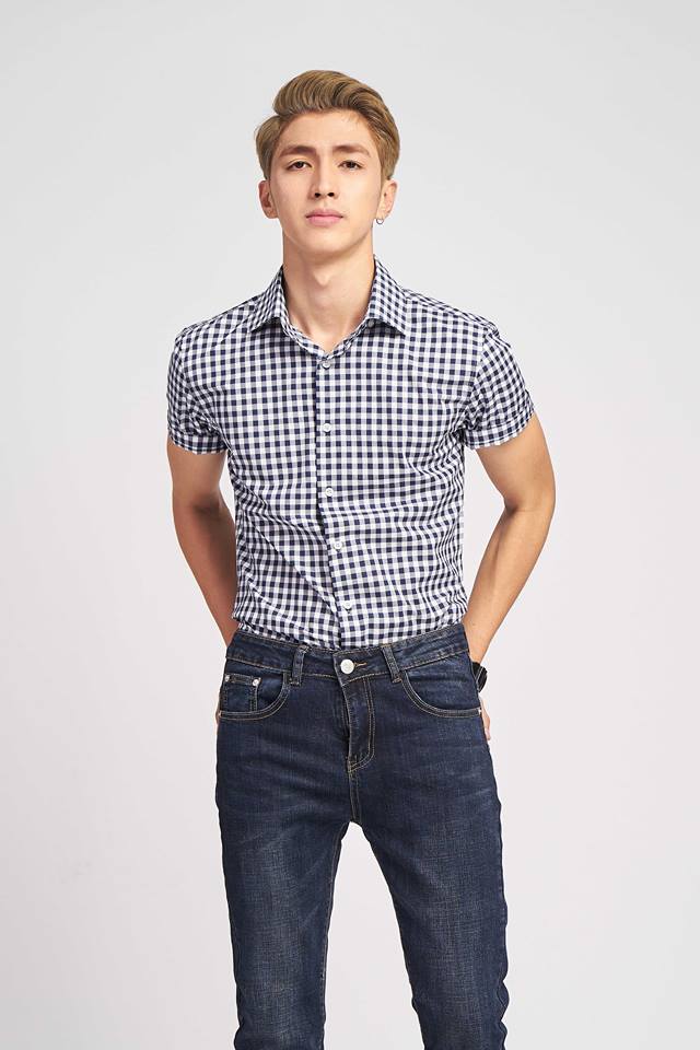 SM kẻ caro nhỏ xanh tt- trắng