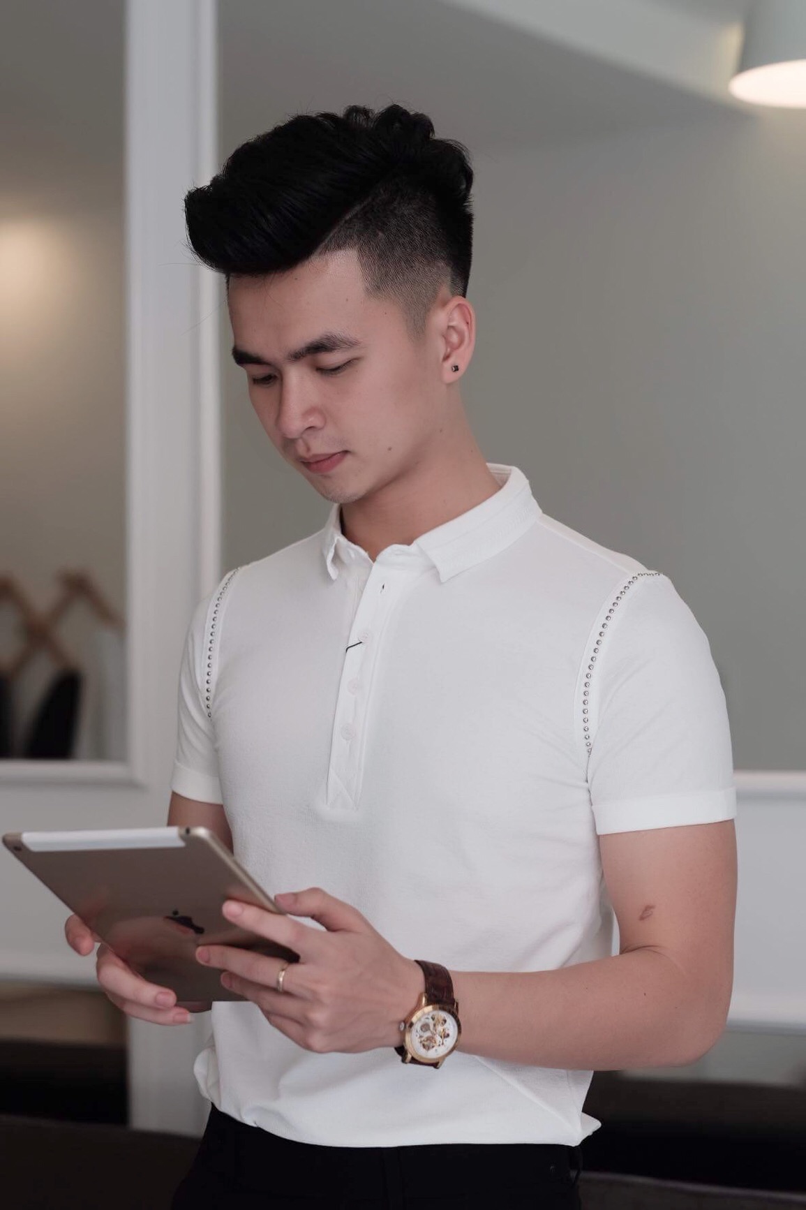 AF trắng đính hạt vòng nách- F35
