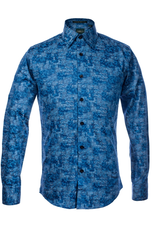 SM xanh navy ht hoa văn trắng
