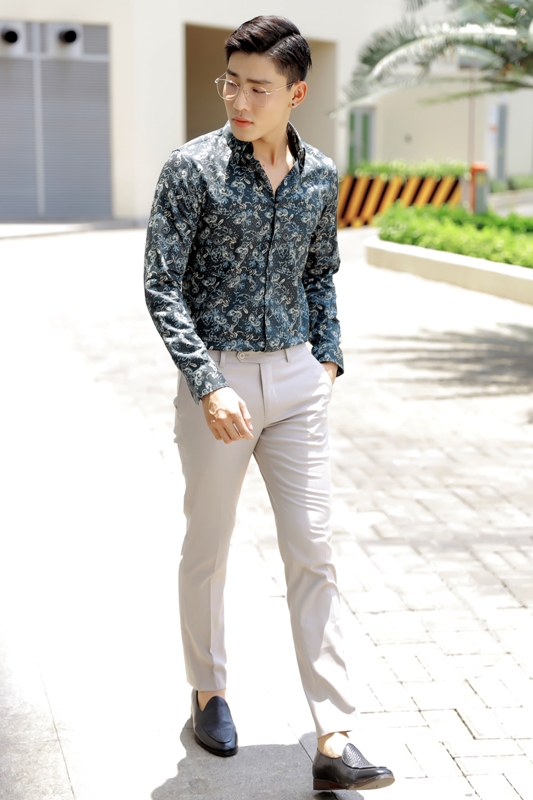 SM xanh rêu đậm, vảy ốc hoa lá vàng