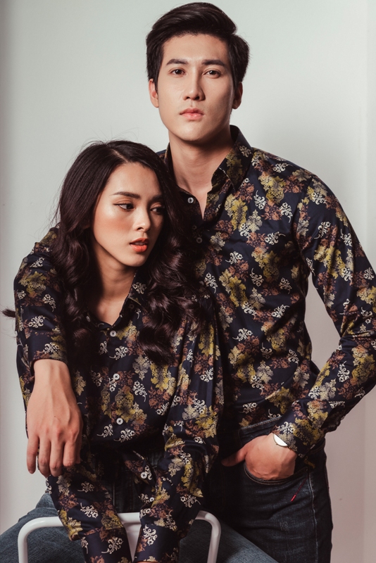 SM xanh tt đậm, hoa lá nâu- trắng- be