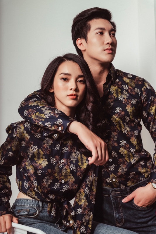 SM xanh tt đậm, hoa lá nâu- trắng- be