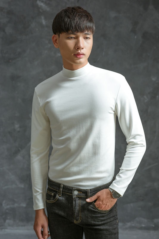 AT trắng ngà trơn cổ 3 phân -103 sz XL