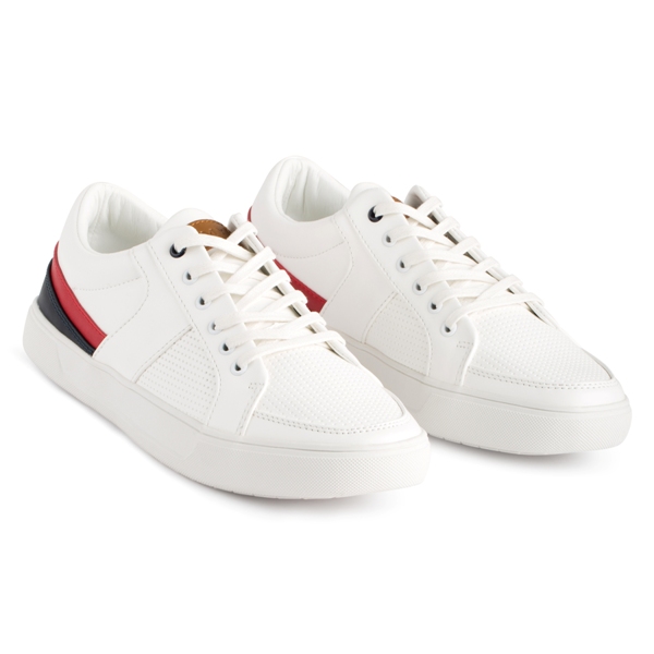 Giày sneaker trắng chữ RM- gót chân đỏ+ đen -P2686LY sz 39